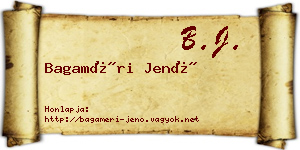Bagaméri Jenő névjegykártya